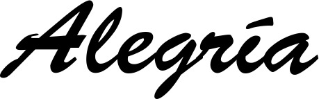 Vorschau des Bootsnamens "Alegría" als Schriftzug für "Bootsbeschriftung Klassisch 03"