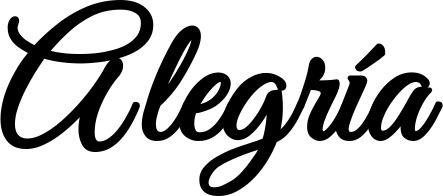 Vorschau des Bootsnamens "Alegría" als Schriftzug für "Bootsbeschriftung Klassisch 68"