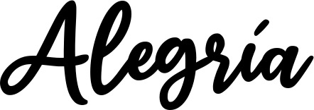 Vorschau des Bootsnamens "Alegría" als Schriftzug für "Bootsbeschriftung Klassisch 74"
