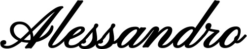 Vorschau des Bootsnamens "Alessandro" als Schriftzug für "Bootsbeschriftung Klassisch 107"