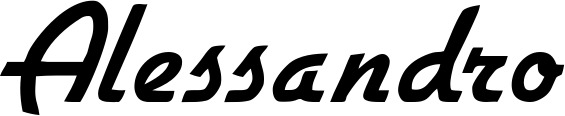 Vorschau des Bootsnamens "Alessandro" als Schriftzug für "Bootsbeschriftung Klassisch 66"