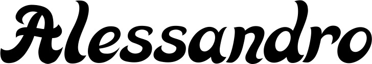 Vorschau des Bootsnamens "Alessandro" als Schriftzug für "Bootsbeschriftung Klassisch 33"