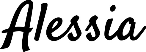 Vorschau des Bootsnamens "Alessia" als Schriftzug für "Bootsbeschriftung Klassisch 96"