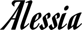 Vorschau des Bootsnamens "Alessia" als Schriftzug für "Bootsbeschriftung Klassisch 93"