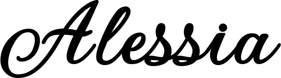 Vorschau des Bootsnamens "Alessia" als Schriftzug für "Bootsbeschriftung Klassisch 69"