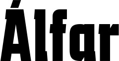 Vorschau des Bootsnamens "Álfar" als Schriftzug für "Bootsbeschriftung Fett 41"