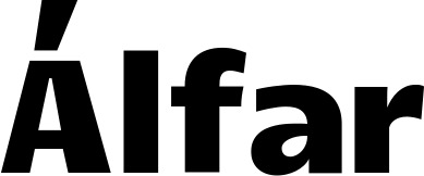 Vorschau des Bootsnamens "Álfar" als Schriftzug für "Bootsbeschriftung Fett 13"