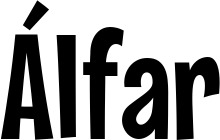 Vorschau des Bootsnamens "Álfar" als Schriftzug für "Bootsbeschriftung Neu 57"