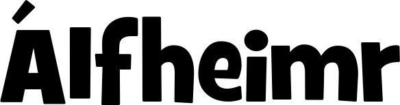 Vorschau des Bootsnamens "Álfheimr" als Schriftzug für "Bootsbeschriftung Klassisch 22"