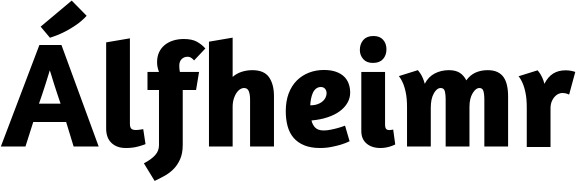 Vorschau des Bootsnamens "Álfheimr" als Schriftzug für "Bootsbeschriftung Fett 09"