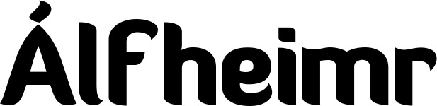 Vorschau des Bootsnamens "Álfheimr" als Schriftzug für "Bootsbeschriftung Fett 06"