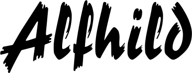 Vorschau des Bootsnamens "Alfhild" als Schriftzug für "Bootsbeschriftung Neu 10"