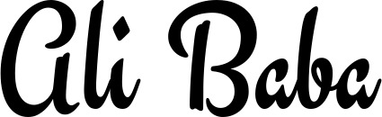 Vorschau des Bootsnamens "Ali Baba" als Schriftzug für "Style Klassisch 63"