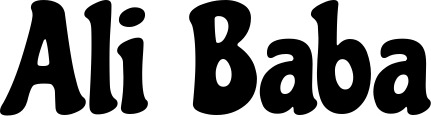 Vorschau des Bootsnamens "Ali Baba" als Schriftzug für "Bootsbeschriftung Klassisch 53"