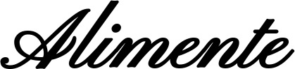 Vorschau des Bootsnamens "Alimente" als Schriftzug für "Bootsbeschriftung Klassisch 107"