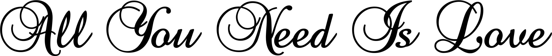Vorschau des Bootsnamens "All You Need Is Love" als Schriftzug für "Bootsbeschriftung Klassisch 02-A"
