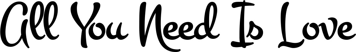 Vorschau des Bootsnamens "All You Need Is Love" als Schriftzug für "Bootsbeschriftung Klassisch 81"