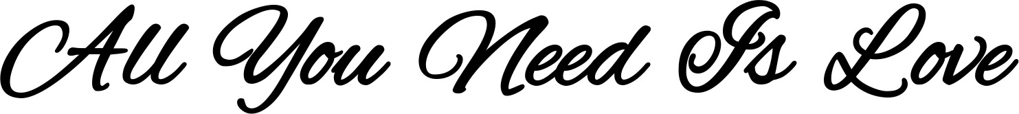Vorschau des Bootsnamens "All You Need Is Love" als Schriftzug für "Bootsbeschriftung Klassisch 35"