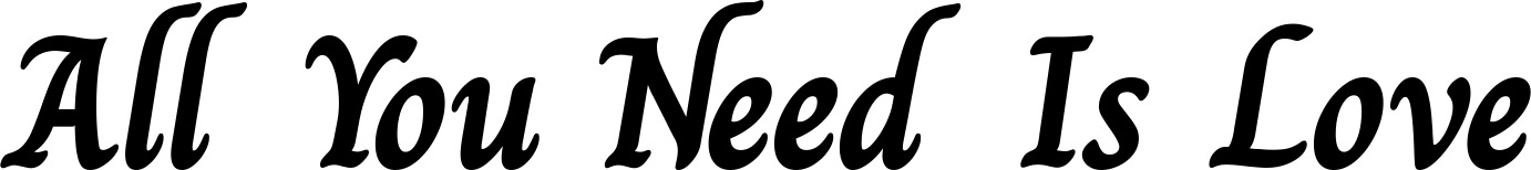 Vorschau des Bootsnamens "All You Need Is Love" als Schriftzug für "Bootsbeschriftung Klassisch 51"