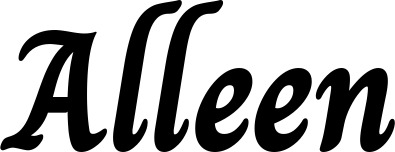 Vorschau des Bootsnamens "Alleen" als Schriftzug für "Bootsbeschriftung Klassisch 51"