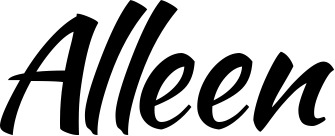 Vorschau des Bootsnamens "Alleen" als Schriftzug für "Bootsbeschriftung Klassisch 73"