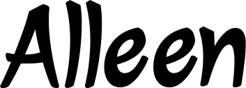 Vorschau des Bootsnamens "Alleen" als Schriftzug für "Bootsbeschriftung Klassisch 72"
