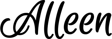 Vorschau des Bootsnamens "Alleen" als Schriftzug für "Bootsbeschriftung Klassisch 105"