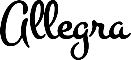 Vorschau des Bootsnamens "Allegra" als Schriftzug für "Bootsbeschriftung Klassisch 81"