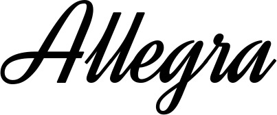 Vorschau des Bootsnamens "Allegra" als Schriftzug für "Bootsbeschriftung Klassisch 44"