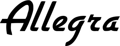 Vorschau des Bootsnamens "Allegra" als Schriftzug für "Bootsbeschriftung Klassisch 66"