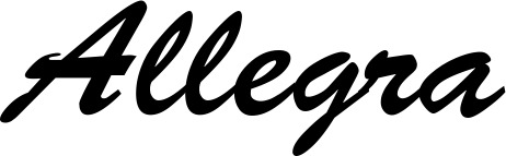 Vorschau des Bootsnamens "Allegra" als Schriftzug für "Bootsbeschriftung Klassisch 03"