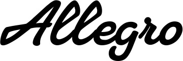 Vorschau des Bootsnamens "Allegro" als Schriftzug für "Bootsbeschriftung Klassisch 65"
