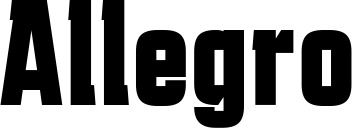 Vorschau des Bootsnamens "Allegro" als Schriftzug für "Bootsbeschriftung Fett 41"