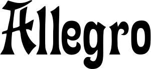 Vorschau des Bootsnamens "Allegro" als Schriftzug für "Bootsbeschriftung Neu 44"