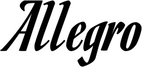 Vorschau des Bootsnamens "Allegro" als Schriftzug für "Bootsbeschriftung Klassisch 93"