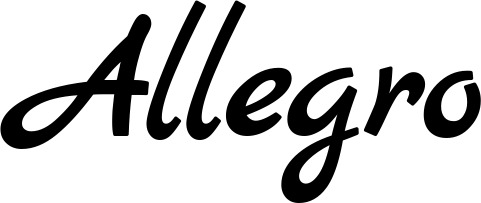 Vorschau des Bootsnamens "Allegro" als Schriftzug für "Bootsbeschriftung Klassisch 45"