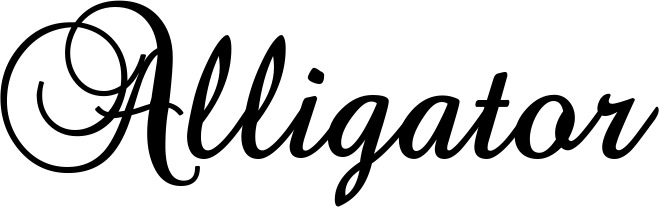 Vorschau des Bootsnamens "Alligator" als Schriftzug für "Bootsbeschriftung Klassisch 02-A"