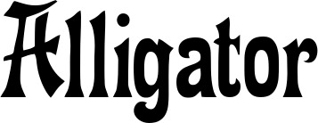 Vorschau des Bootsnamens "Alligator" als Schriftzug für "Bootsbeschriftung Neu 44"