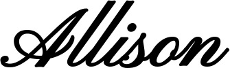 Vorschau des Bootsnamens "Allison" als Schriftzug für "Bootsbeschriftung Klassisch 107"