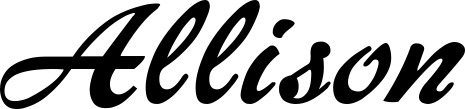 Vorschau des Bootsnamens "Allison" als Schriftzug für "Bootsbeschriftung Klassisch 12"