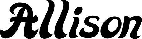 Vorschau des Bootsnamens "Allison" als Schriftzug für "Bootsbeschriftung Klassisch 33"