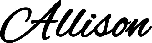 Vorschau des Bootsnamens "Allison" als Schriftzug für "Bootsbeschriftung Klassisch 35"