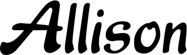 Vorschau des Bootsnamens "Allison" als Schriftzug für "Bootsbeschriftung Klassisch 15"
