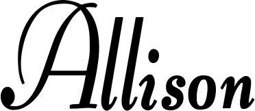 Vorschau des Bootsnamens "Allison" als Schriftzug für "Bootsbeschriftung Klassisch 76"