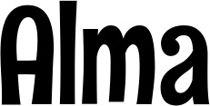 Vorschau des Bootsnamens "Alma" als Schriftzug für "Bootsbeschriftung Neu 68"