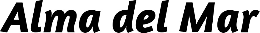 Vorschau des Bootsnamens "Alma del Mar" als Schriftzug für "Bootsbeschriftung Kursiv 01"