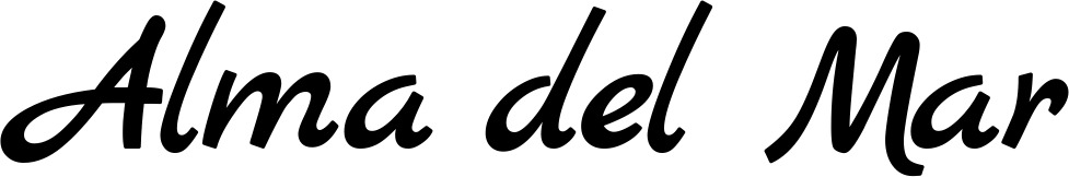 Vorschau des Bootsnamens "Alma del Mar" als Schriftzug für "Bootsbeschriftung Klassisch 45"