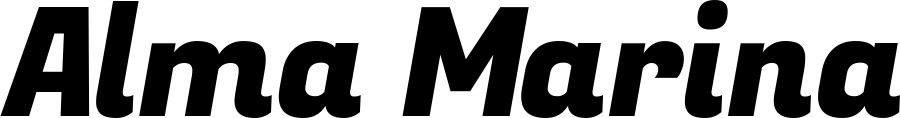 Vorschau des Bootsnamens "Alma Marina" als Schriftzug für "Bootsbeschriftung Kursiv 04"