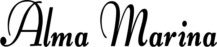 Vorschau des Bootsnamens "Alma Marina" als Schriftzug für "Bootsbeschriftung Klassisch 76"