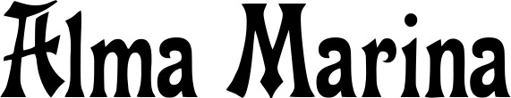 Vorschau des Bootsnamens "Alma Marina" als Schriftzug für "Bootsbeschriftung Neu 44"